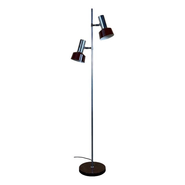Vintage Space Age Floor Lamp in Metal, 1960s For Sale