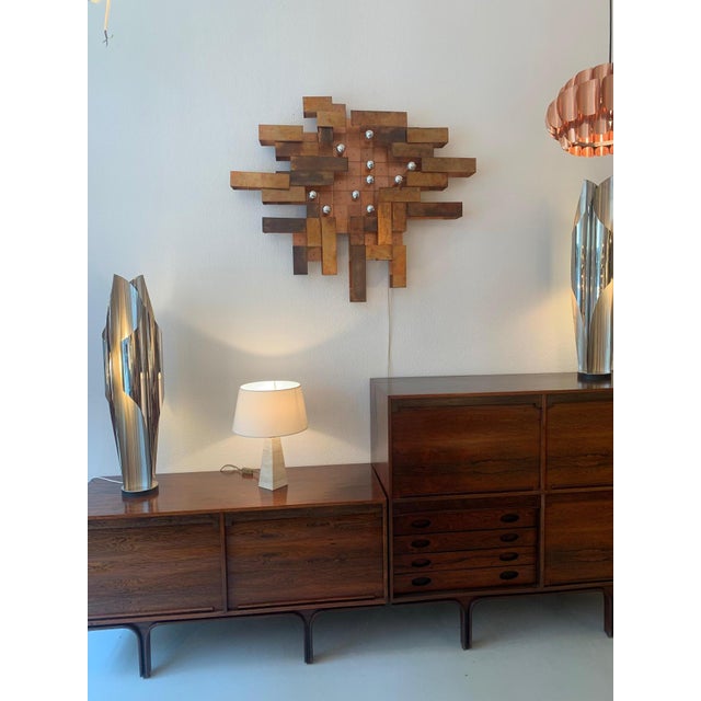 Copper Vintage Wall Light in Patinated Copper, 1970s For Sale - Image 8 of 12