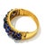 Late 20th Century Bochic "Capri" Vintage Blue Sapphire Cabochon Bangle Set in 18K Gold & Silver For Sale - Image 5 of 18