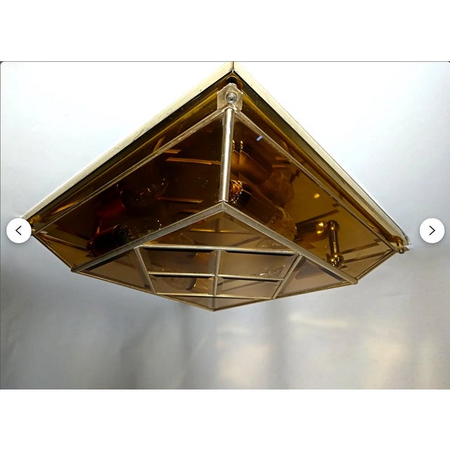 1970s Modern Art Deco Murano Glass Ceiling Light, 1970s For Sale - Image 5 of 12