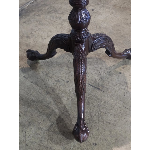 Late 20th Century Baker Stately Home Chippendale Mahogany Pie Crust Table Claw and Ball Feet For Sale - Image 5 of 11
