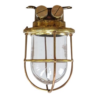 Simple Brass Vintage Ceiling Light For Sale