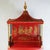 Pair of Vintage Louis XVI Style Chinoiserie Red Lacquer Display Cabinets For Sale - Image 4 of 17
