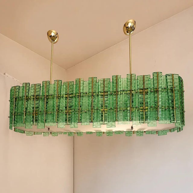 Glass Italian Tropical Murano Glass Gold Chandelier by Simoeng For Sale - Image 7 of 9