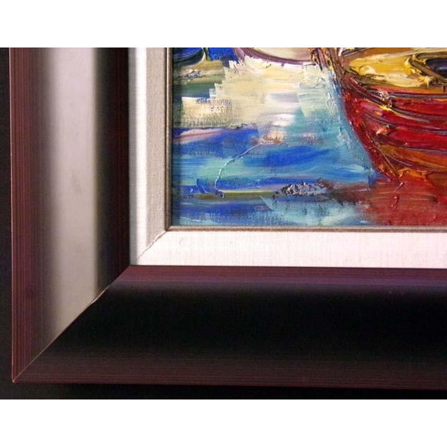 "La Vista Balcone" framed Original Acrylic Painting on Canvas by Maya Eventov Hand Signed by the Artist museum mounted,...