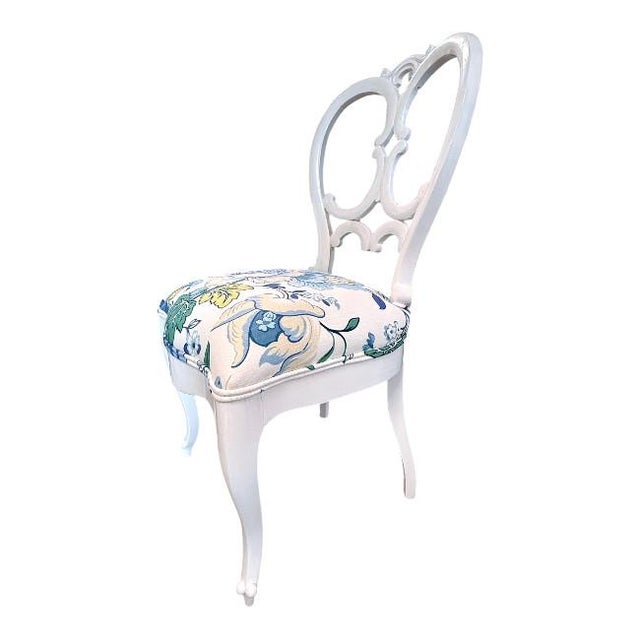 Antique Side Chair in Stroheim Fabric For Sale In West Palm - Image 6 of 8