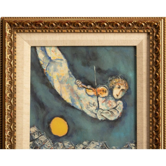 Modern "Night Flight" Expressionist Watercolor, Circa 1970s For Sale - Image 3 of 10