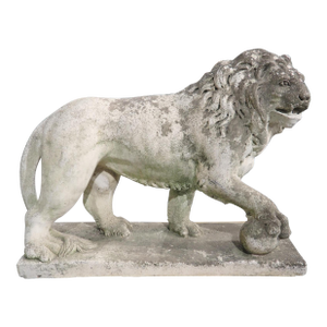 A French Medici Style Lion in Reconstituted Stone, 20th C