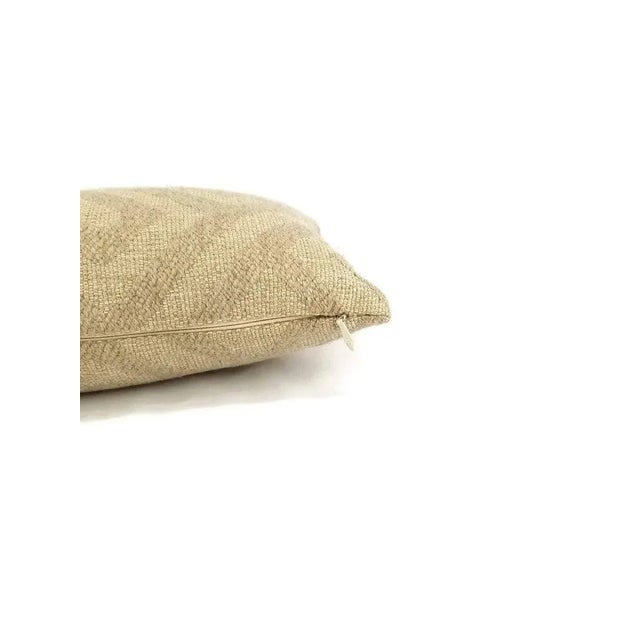 F. Schumacher l'Orient Fret in the Color Greige Lumbar Pillow Cover For Sale - Image 4 of 5