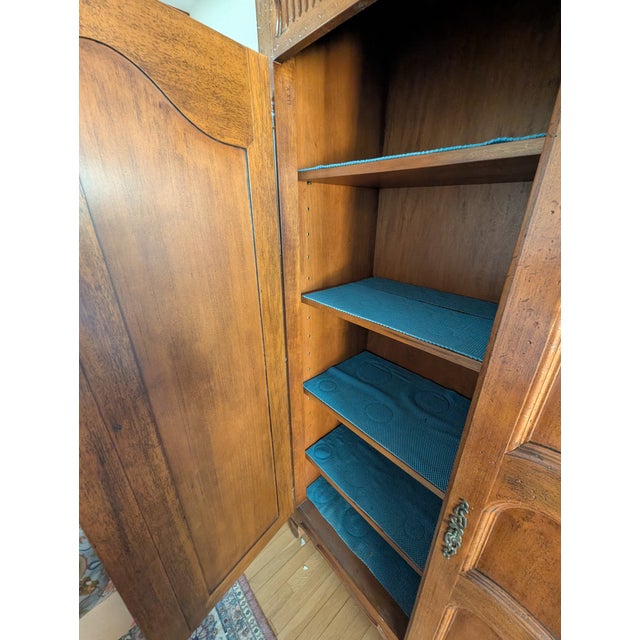 1990s Large Italian Hand-Crafted Armoire – Solid Walnut/Cherry For Sale - Image 9 of 9