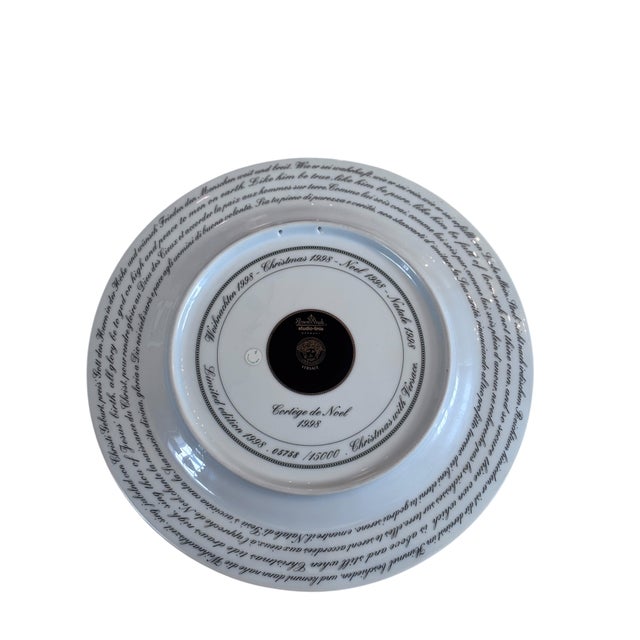 From the 1998 Limited Edition Collection “Cortège de Noel”, Versace design for Rosenthal on this 12” porcelain plate. In...