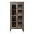 Distressed Glass-Front Cabinet With Weathered Blue Finish For Sale