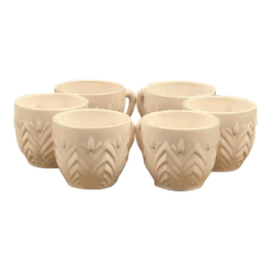 Pink Milk Glass Espresso Coffee Cups.