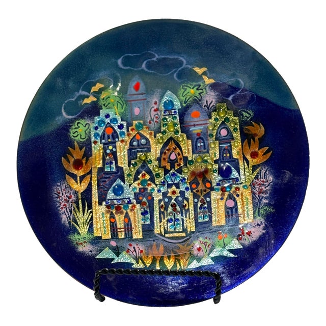 1970s Agi Vardi Israeli Art Plate - Kibbutz Givat Haim - Hand Signed For Sale