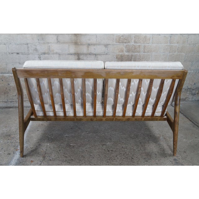 Mid 20th Century Ib Kofod Larsen Selig Danish Mid Century Modern Walnut Settee Sofa Loveseats- Set of 2 For Sale - Image 10 of 12