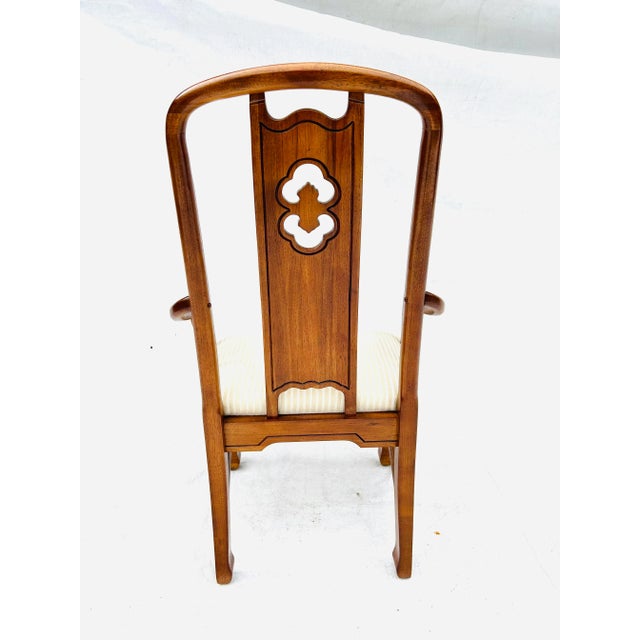 Wood 1990s Thomasville Mystique Asian Chinoiserie Arm Chair For Sale - Image 7 of 9