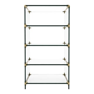 Leon Rosen for Pace Waterfall Glass and Brass Shelving Unit. For Sale