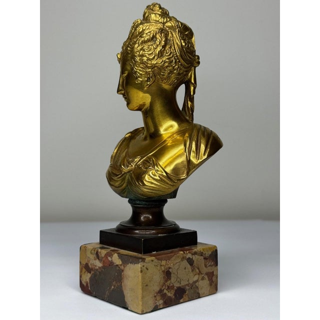 French School, Late 19th Century Diana de Poitiers, After Jean-Antoine Houdon Belle Époque French Bronze Portrait Bust on...