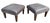A handsome pair of King Hickory leather ottomans upholstered in supple gray leather with decorative nailhead trim and...