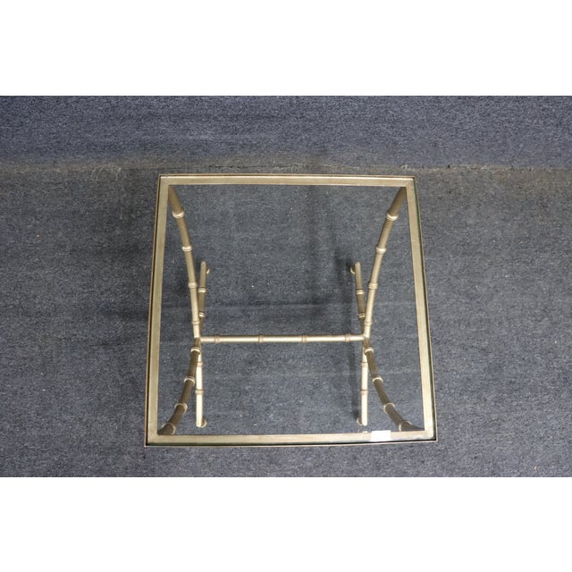 Late 20th Century Hollywood Regency Brass and Glass Side Table For Sale - Image 5 of 8