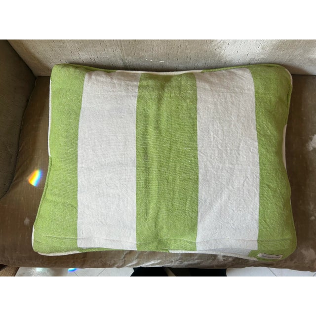 French Vintage Printed Linen Pillow For Sale - Image 3 of 3