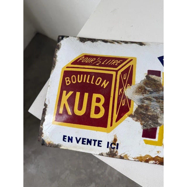 Curved Enamel Plaque from Kubor, 1930s For Sale - Image 3 of 18