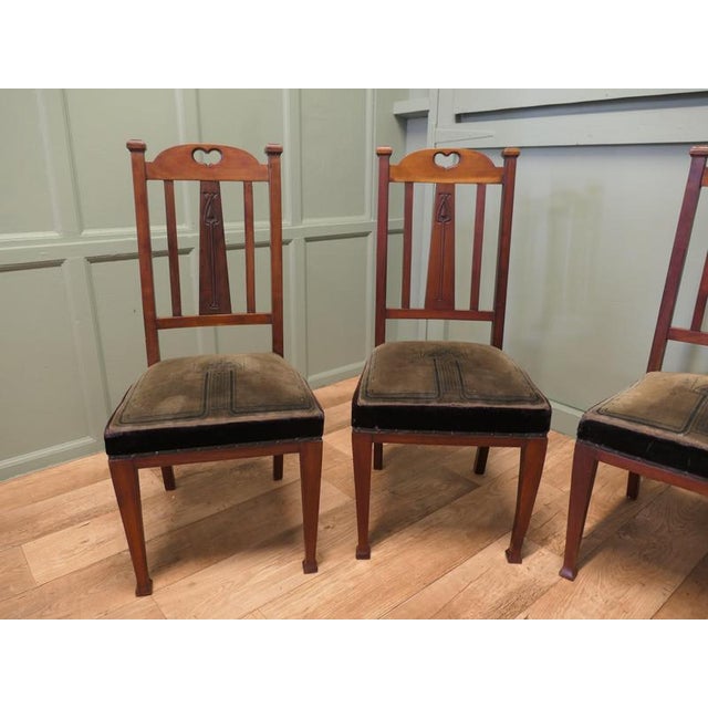 Antiqu Arts and Crafts Golden Oak Dining Chairs, 1880, Set of 6 For Sale - Image 3 of 8