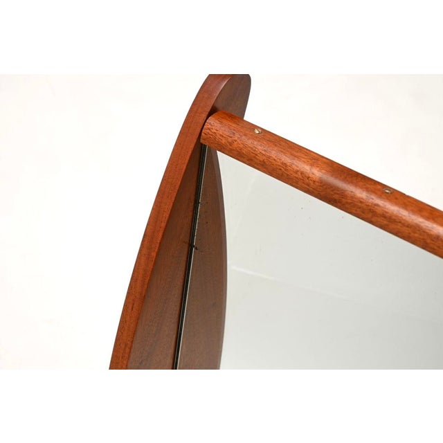 Vintage Table Top Vanity Mirror in Teak, 1950 For Sale - Image 9 of 11