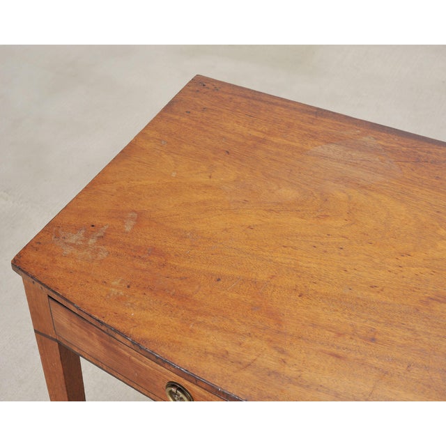 Wood 19th C. English Regency Bow Front Side Table or Small Desk For Sale - Image 7 of 18