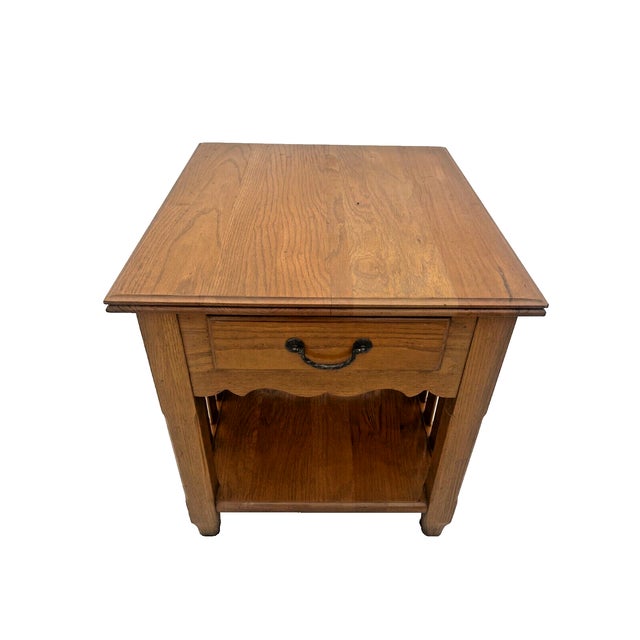 Gorgeous Vintage Ethan Allen American Artisan Side Table Nightstand, Mission Arts and Crafts style, Dovetail Drawer, Large...