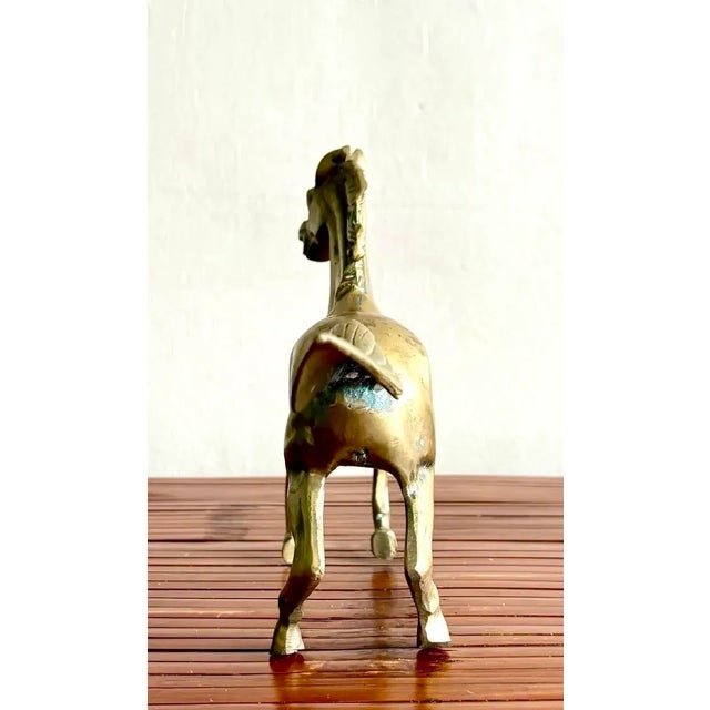 Vintage Boho Brass Running Horse Sculpture For Sale In West Palm - Image 6 of 7