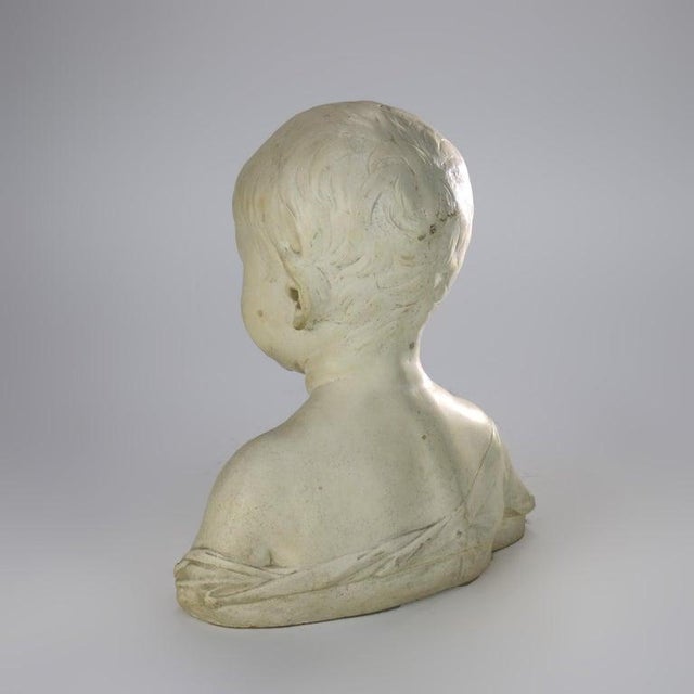 1930s Antique Reproduction of National Gallery “Bust of a Child” Sculpture C1930 For Sale - Image 5 of 11