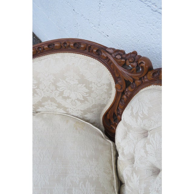 French Early 1900s Hand Carved Burl Side Accent Chair 6286 For Sale - Image 9 of 17