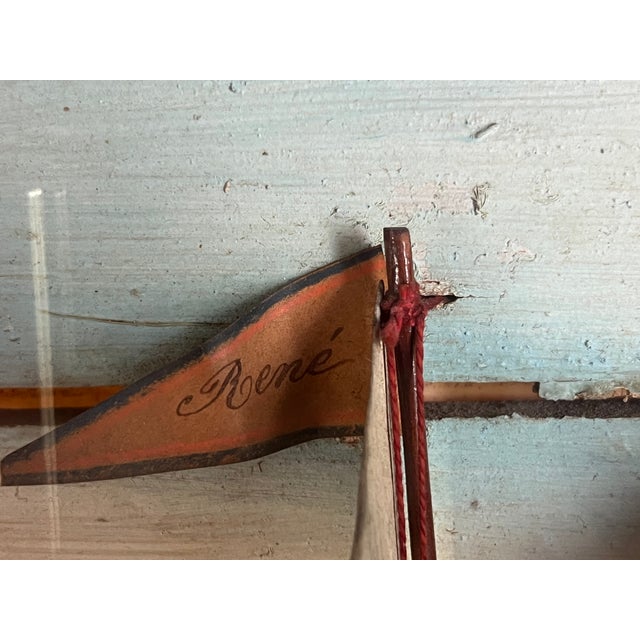Mid-Century Modern Maritime Diorama with Large Sailing Ship Under Glass, United States, 1950s For Sale - Image 6 of 10