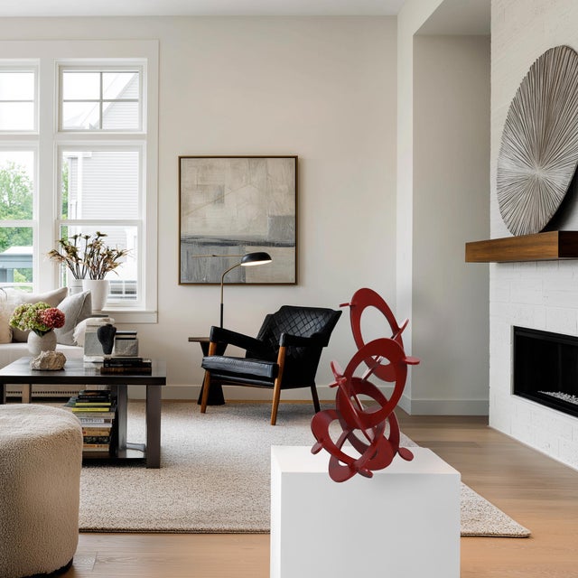 Raspberry 2 - Original Red Abstract Circle Metal Sculpture For Sale - Image 9 of 10