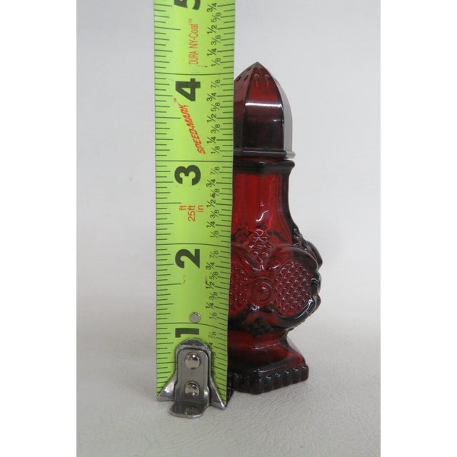 1970s Avon 1876 Cape Cod Collection Ruby Red Glass Salt or Pepper Shaker Single For Sale - Image 5 of 9