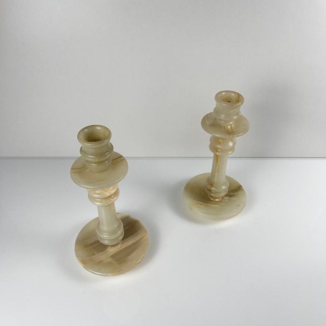Stone Alabaster Candlesticks, 1960s, Set of 2 For Sale - Image 7 of 13