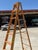 Vintage Wooden Painter’s Step Ladder With Folding Paint Shelf – Solid Wood – Rustic Farmhouse Decor For Sale - Image 4 of 16