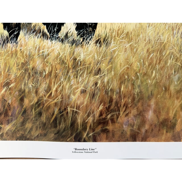 1990s Jocelyn Lillpop Russell Boundary Line Bison Buffalo Yellowstone National Park Signed Numbered American Print For Sale - Image 4 of 11