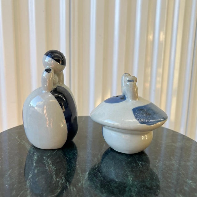 Mid 20th Century Vintage Figurative Studio Pottery Salt and Pepper Shakers - A Pair For Sale - Image 5 of 8
