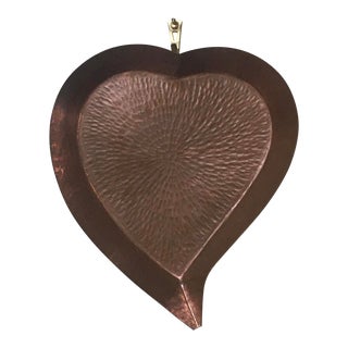 Mid-20th Century Hand Hammered Copper Heart Mold Dish For Sale
