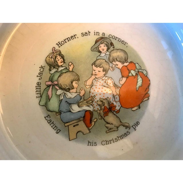 Traditional Vintage Wellsville China Baby Plate | Little Jack Horner Rhyme For Sale - Image 3 of 5
