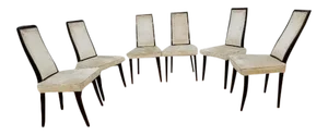 Mid Century Modern Harvey Probber High Back Mahogany Dining Chairs - Set of 6