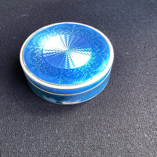 Mid 20th Century Brass Cloisonné Round Lidded Box For Sale - Image 4 of 5