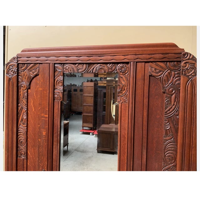 Antique Art Deco Wardrobe, 1930 For Sale - Image 10 of 12