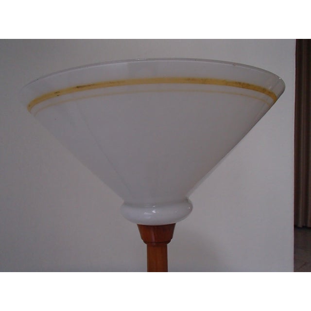 Vintage Floor Lamp with Glass Shade, 1930s For Sale - Image 3 of 15