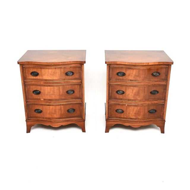 A beautiful pair of antique bedside chests of drawers. They were made in England and date from around the 1950’s. The...