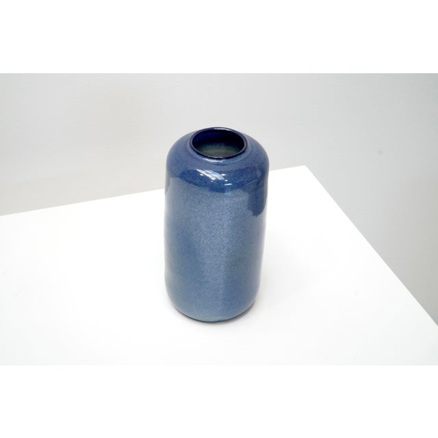 Vintage Blue-Glazed Cylindrical Vase by Roger Vandeweghe for Amphora, 1960s For Sale - Image 4 of 8