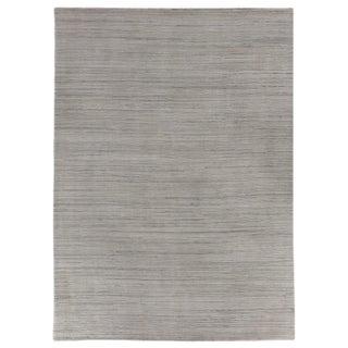 Banbury Hand loomWool Viscose Silver Rug - 9'x12' For Sale