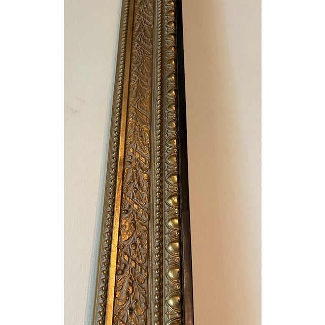 Arts & Crafts Gold & Black Wood Frame, Carved Oak Leaves For Sale In Sacramento - Image 6 of 17